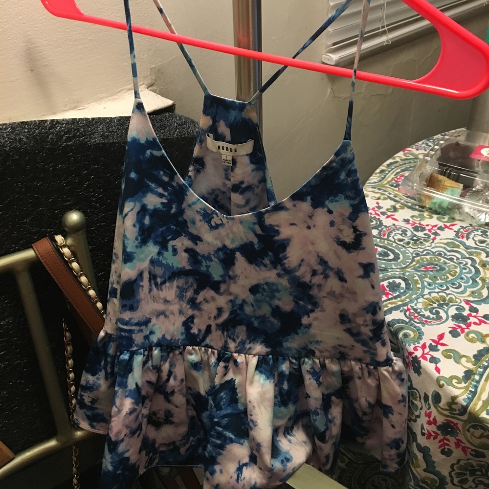Multicolored peblum tank top